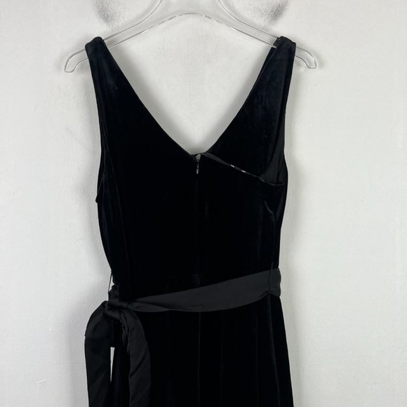 NWT DKNY Velvet Midi Wrap Dress Sleeveless Black Size 12 NEW $139 - Picture 9 of 12